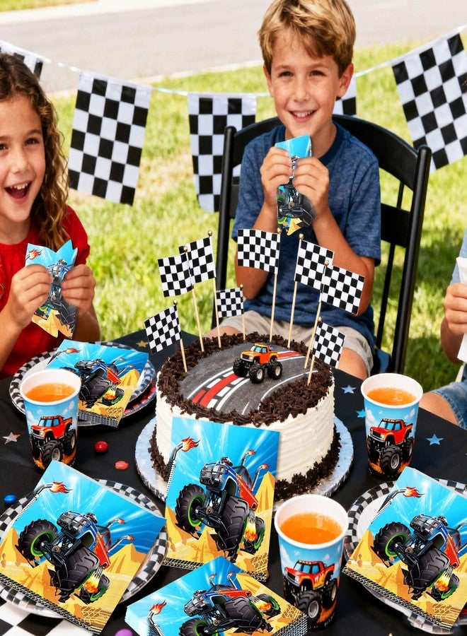 Roaring Good Time Monster Truck Party Napkins Monster Truck Birthday Party Supplies Fire Cars Napkins Dirty Bike Trucks Sign Race Car Theme Party Supplies Trucks Party Supplies Birthday Decorations 40 Pack​ ​ - Image 5